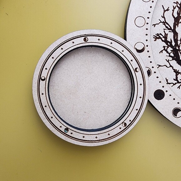 Altar Meditation Tile Candle Holder Raven Skull - Picture 4 of 4